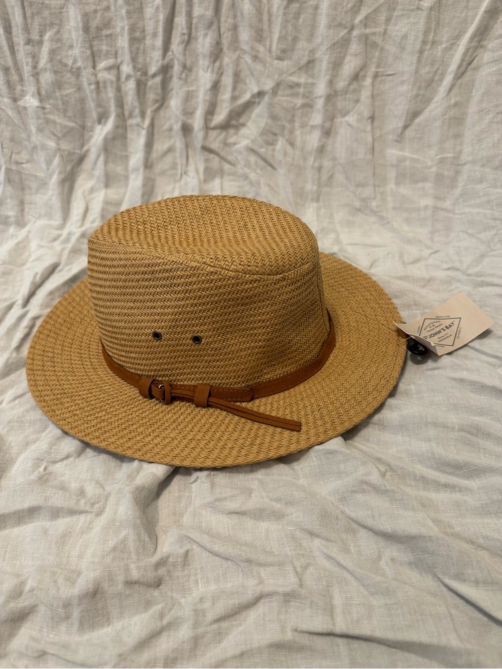 NWT | Tan Straw Sun Hat with Brown Band